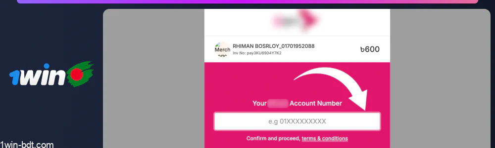 Provide necessary details to confirm the transaction